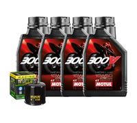 Kit Tagliando Olio Motul 300V 15W50 + Filtro Per Ducati 748 R S 2000 2001 2002