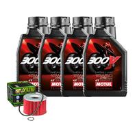 Kit Tagliando Olio Motul 300V 15W50 + Filtro Per Kawasaki Z650 F4 1983