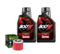Kit Tagliando Olio Motul 300V 15W50 + Filtro Per Yamaha BW350 T 1987