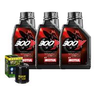 Kit Tagliando Olio Motul 300V 15W50 Per Kawasaki ZX400 H1 ZXR400R 1989>1990