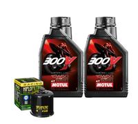 Kit Tagliando Olio Motul 300V 15W50 Per Yamaha YFM550 Grizzly Auto 4x4 2009>2014