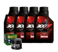 Kit Tagliando Olio Motul 300V 15W60 Per Suzuki ATV LTA700 X King Quad 2005>2008
