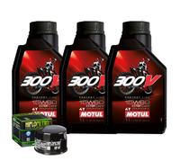 Kit Tagliando Olio Motul 300V 15W60 Per YamahaYFM 700 Kodiak Hunter2016>2018