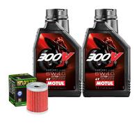 Kit Tagliando Olio motul 300V 5W40 + Filtro Per Kawasaki KH125 EX 2003>2006
