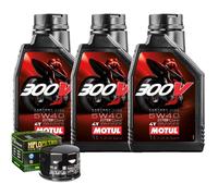Kit Tagliando Olio Motul 300V 5W40 Per Gilera 800 GP GP Centenario 2008>2014