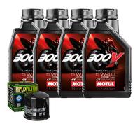 Kit Tagliando Olio Motul 300V 5W40 Per Honda VF1000 FE FF F2F SC151984>1985