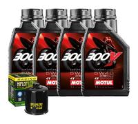 Kit Tagliando Olio Motul 300V 5W40 Per Kawasaki Z1000 B7F B8F ZR1000 2007>2008