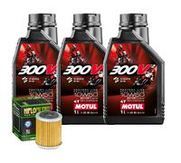 Kit Tagliando Olio Motul 300V2 10W50 Filtro Hiflo Per TM Racing450 4T2007>2010