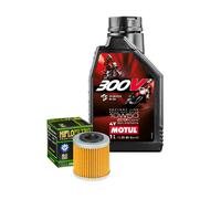 Kit Tagliando Olio Motul 300V2 10W50 Filtro Per Derbi 125 Mulhacen 4T2007>2009