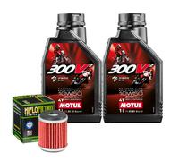 Kit Tagliando Olio Motul 300V2 10W50 + Filtro Per HusqvarnaTE125 4T2011>2013