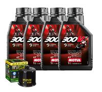 Kit Tagliando Olio Motul 300V2 10W50 Per Suzuki ATV LTA700 X King Quad 2005>2008