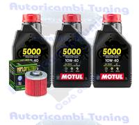 Kit Tagliando Olio Motul 5000 10W40 Filtro Per Yamaha XT600 E 3UW 3TB 1991>1995