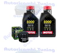 Kit Tagliando Olio Motul 5000 10W40 Per Aprilia 500 Scarabeo Light2006>2013