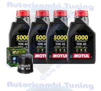 Kit Tagliando Olio Motul 5000 10W40 Per Honda GL1500 A Gold Wing1991>2000