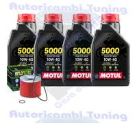 Kit Tagliando Olio Motul 5000 10W40 Per Triumph 900 Adventurer 1995>2001