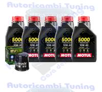 Kit Tagliando Olio Motul 5000 10W40 Per Yamaha XV1900 CTS Stratoliner2006>2010