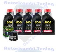 Kit Tagliando Olio Motul 5000 10W40 Per Yamaha XV1900 Raider Bullet Cowl2015
