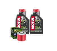 Kit Tagliando Olio Motul 5100 10W30 + Filtro Per Yamaha BW350 T1987