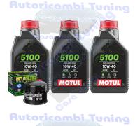 Kit Tagliando Olio Motul 5100 10W40 Filtro Per Arctic CatATV 400 4x42004>2007