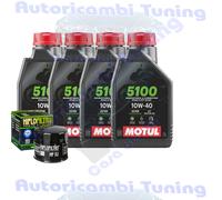 Kit Tagliando Olio Motul 5100 10W40 Filtro Per Ducati 821 Hyperstrada 2013>2018