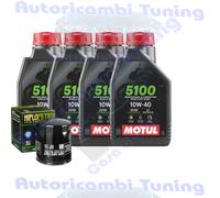 Kit Tagliando Olio Motul 5100 10W40 + Filtro Per Moto Guzzi 1000 V101997>2001