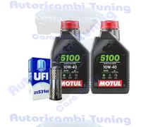 Kit Tagliando Olio Motul 5100 10W40 + Filtro Per Moto Guzzi V35 GT 350 cc 1988>