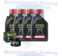 Kit Tagliando Olio Motul 5100 10W40 + Filtro Per SuzukiGSX-R600 WN WP1992>1993