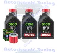 Kit Tagliando Olio Motul 5100 10W40 Filtro Per Yamaha XVS650 Drag Star 1997>2004