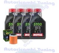 Kit Tagliando Olio Motul 5100 10W40 Per Aprilia RSV 1000 R Mille 2000>2003