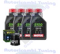 Kit Tagliando Olio Motul 5100 10W40 Per Arctic Cat ATV 550 S H1 EFI 2010>2011