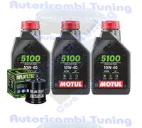 Kit Tagliando Olio Motul 5100 10W40 Per Piaggio 300 Beverly Rst 4T-4V 2010>2015