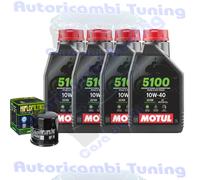 Kit Tagliando Olio Motul 5100 10W40 Per Triumph 955i Speed Triple 1999>2001