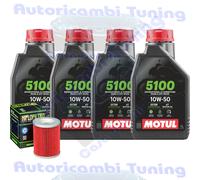 Kit Tagliando Olio Motul 5100 10W50 + Filtro Per Moto Morini 1200 Corsaro 2006>
