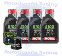 Kit Tagliando Olio Motul 5100 10W50 Per Kawasaki ZX600 ZX6-R Ninja2009>2013