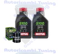 Kit Tagliando Olio Motul 5100 15W50 + Filtro Per Gilera 250 Nexus SP 2006>2008