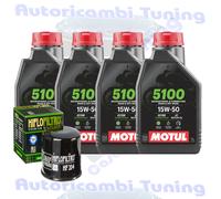 Kit Tagliando Olio Motul 5100 15W50 Filtro Per Honda CBF1000 F Travel2007>2010