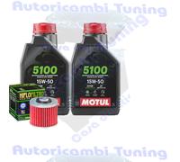 Kit Tagliando Olio Motul 5100 15W50 + Filtro Per Yamaha BW350 T1987