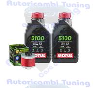 Kit Tagliando Olio Motul 5100 15W50 Per Aprilia 200 Scarabeo Rotax 1999>2003