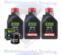 Kit Tagliando Olio Motul 5100 15W50 Per Kawasaki Z400 ER400 D-KF LF2019>2020