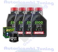 Kit Tagliando Olio Motul 5100 15W50 Per SuzukiATV LT-A700 X King Quad2005>2008