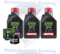 Kit Tagliando Olio Motul 5100 15W50 Per Yamaha YFM350 T-E Grizzly 2WD 2014
