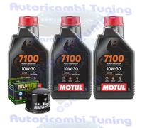 Kit Tagliando Olio Motul 7100 10W30 Filtro Per Moto Guzzi 1000 Le Mans 1984>1987