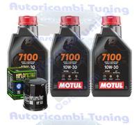 Kit Tagliando Olio Motul 7100 10W30 Per Honda XRV750 Africa Twin RD041990>1992