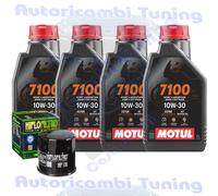 Kit Tagliando Olio Motul 7100 10W30 Per SuzukiATV LT-A700 X King Quad2005>2008