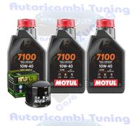 Kit Tagliando Olio Motul 7100 10W40 Filtro Per Moto Guzzi 1000 Le Mans1986>1992