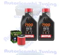 Kit Tagliando Olio Motul 7100 10W40 + Filtro Per Yamaha CZD300 A X-Max ABS 2019