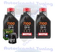 Kit Tagliando Olio Motul 7100 10W40 Per Kawasaki EN500 A1 A2 A3 A4 1990>1994