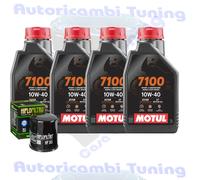 Kit Tagliando Olio Motul 7100 10W40 Per Kawasaki ZX600 ZX6-R Ninja 2009>2013