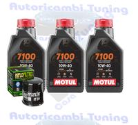 Kit Tagliando Olio Motul 7100 10W40 Per Yamaha YFM350 Grizzly 4WD 2007>2014
