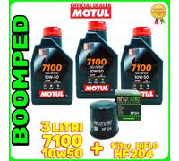 KIT TAGLIANDO OLIO MOTUL 7100 10W50 FILTRO HF204 TRIUMPH 1050 Speed Tri 03MO38F1